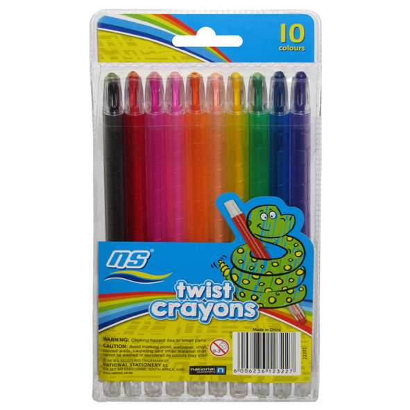 NS TWIST CRAYONS 10's - National Stationery