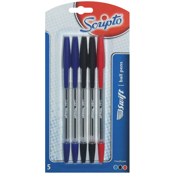 SCRIPTO SWIFT BALL PEN 5's - National Stationery