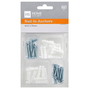 NAIL-IN ANCHORS – 4mm x 25mm – 60pc