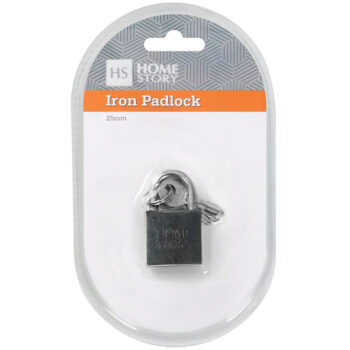 IRON PADLOCK – 25mm – 1’s – 3 Keys
