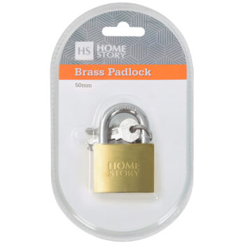 BRASS PADLOCK – 50mm – 1’s – 3 Keys