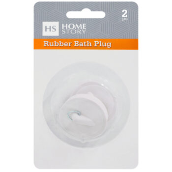 RUBBER BATH PLUG – WHITE – 2’s – 44mm
