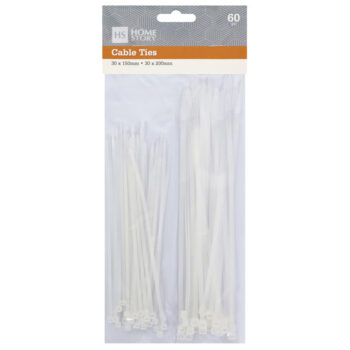 PLASTIC CABLE TIES – 150/200mm-White – 30 each