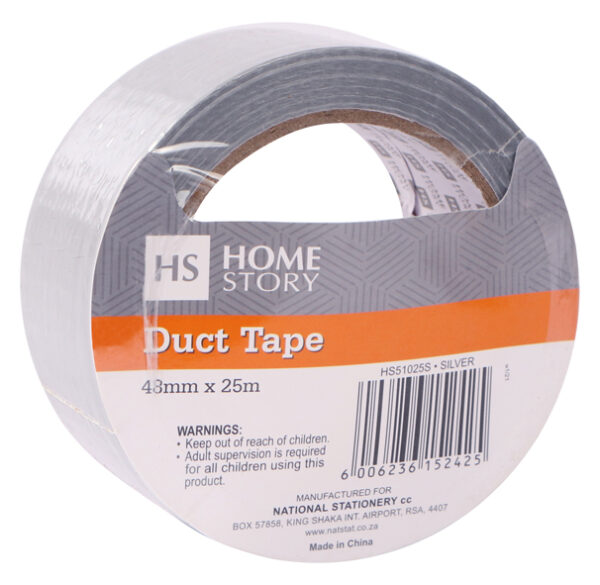 DUCT TAPE 48mmx25m – Large core – Silver – Bulk